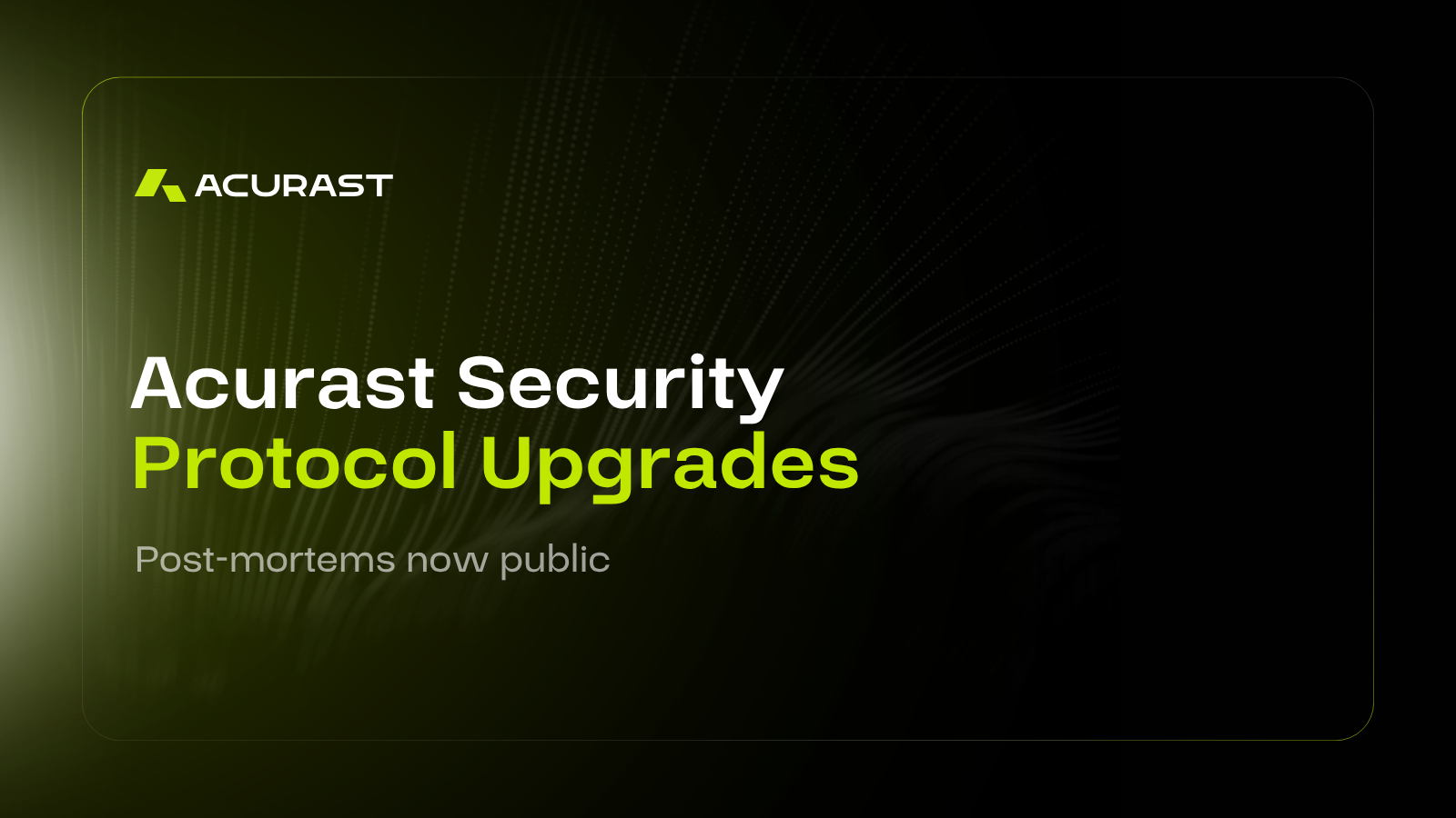 Acurix Security Protocol Upgrades